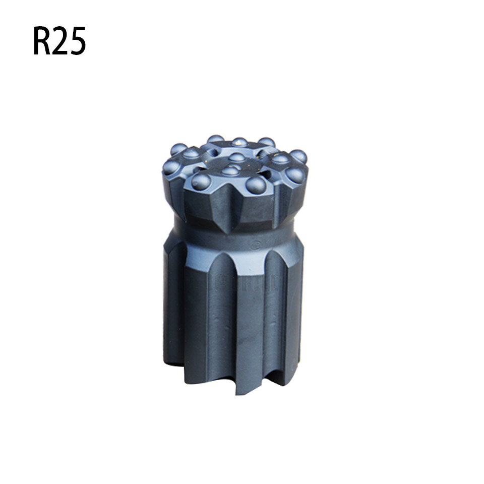 R25 Diameter 51mm Dome Thread Taper Button Bit For Hard Rock Drill