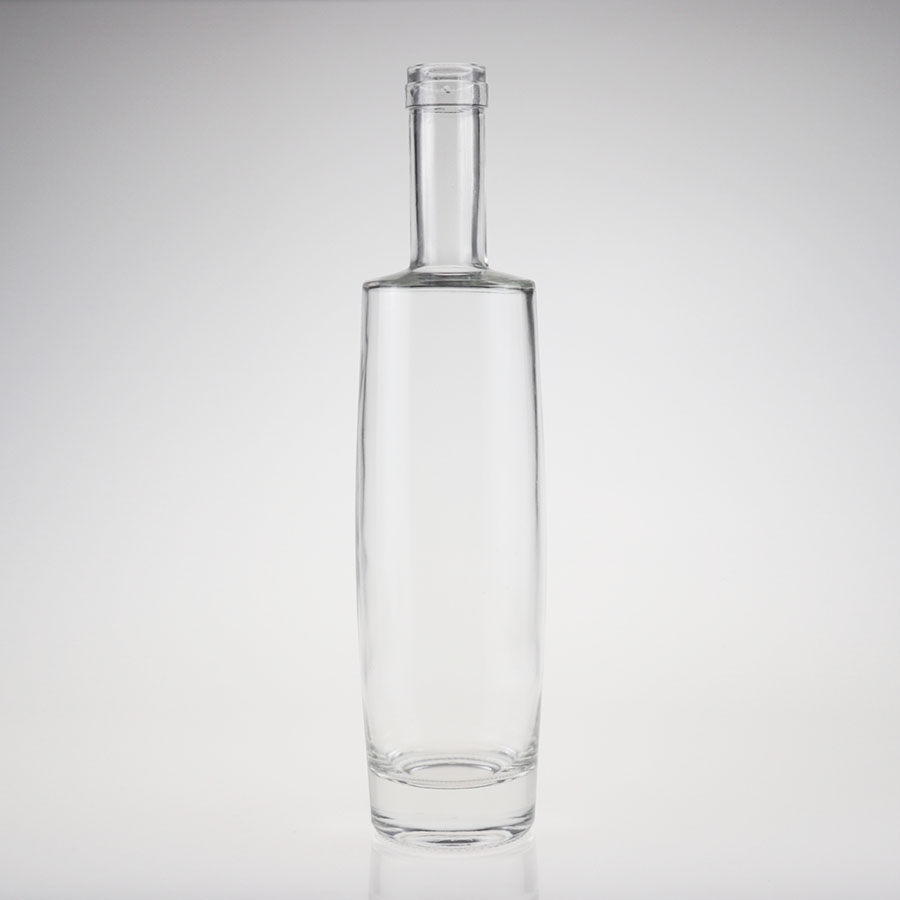  Customize Wine Glass Bottle  350ml 500ml  Flat Flask Glass Liquor Bottle with Screw Cap