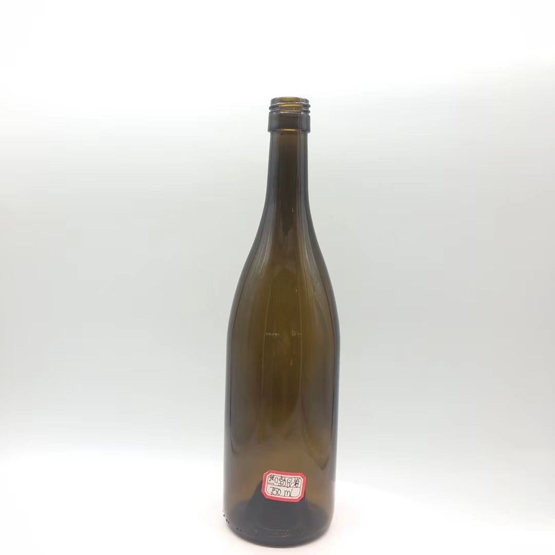 750ml Green Brown Glass Dry Red Wine Bottle White Brown with Cork