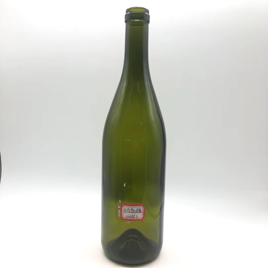 High Quality 750 Ml Clear Antique Green Bordeaux Glass Wine Bottles