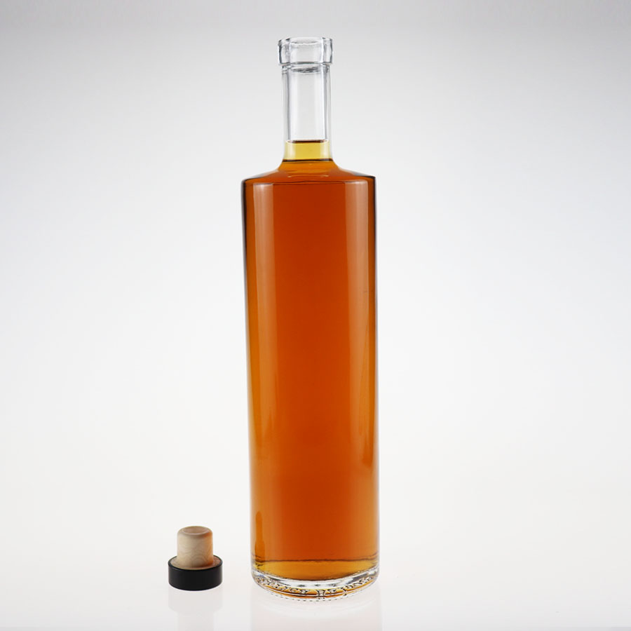 Clear Nordic Round Empty Rum Whisky Spirit Gin Vodka Glass Liquor Bottle 