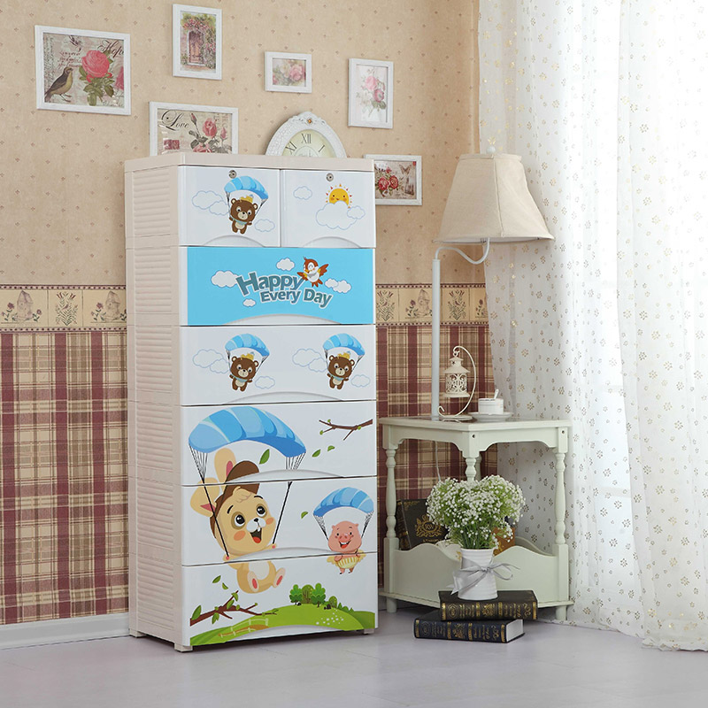 Factory Direct Sale Plastic Wardrobe Kids' Storage Drawers Cabinet 