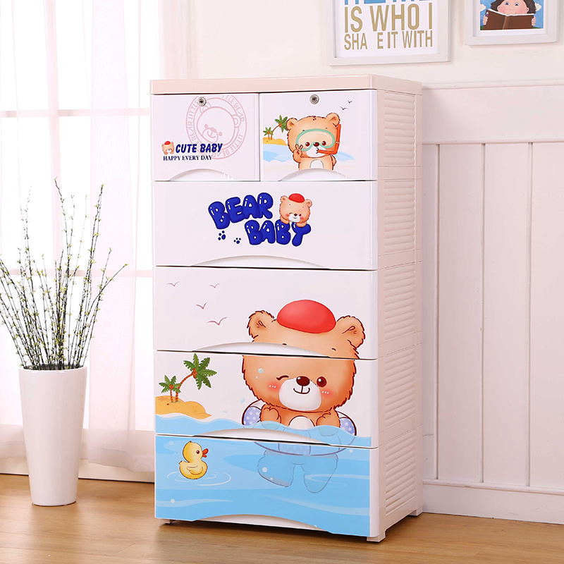 Portable Wardrobes Living Room Baby Plastic Storage Drawer Cabinet