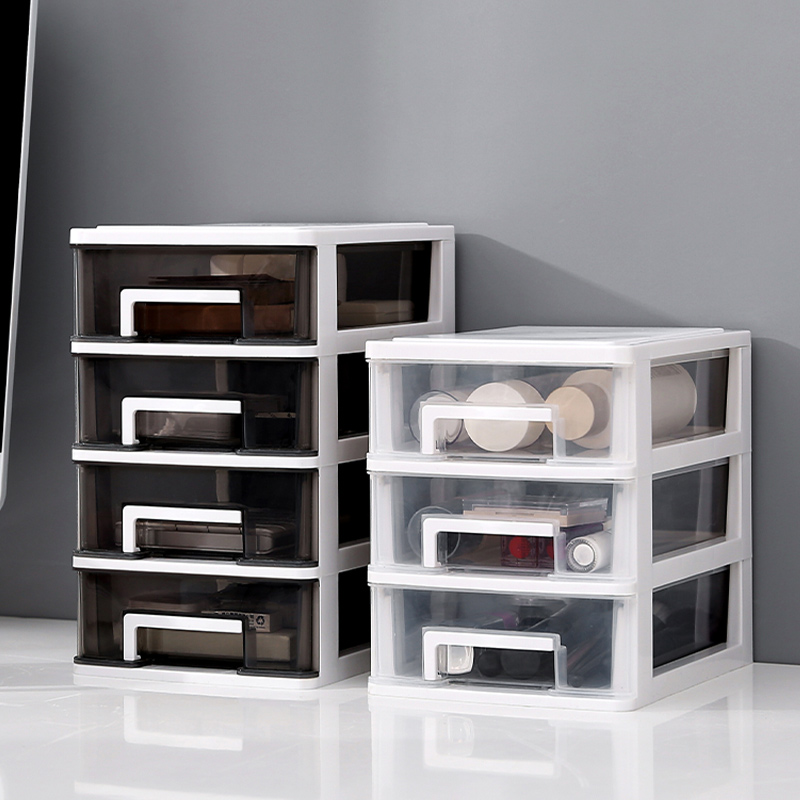 Transparent drawer multilayer storage plastic box