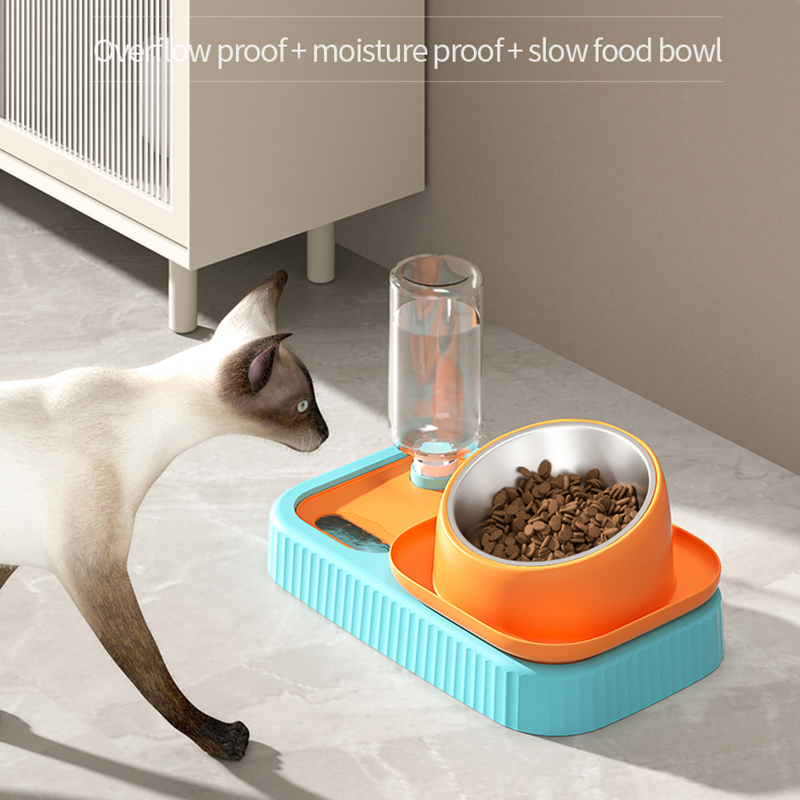 Multifunctional plastic combination cat bowl