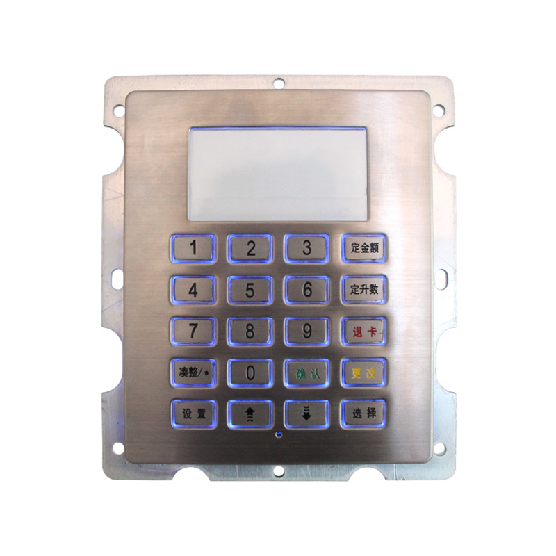 LED backlight rugged metal keypad for fuel dispenser B802