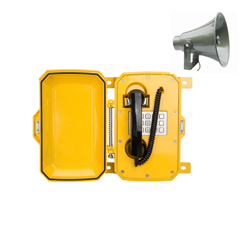Industrial Weatherproof Telephone With beacon light and loudspeaker for Tunnel Project -JWAT307