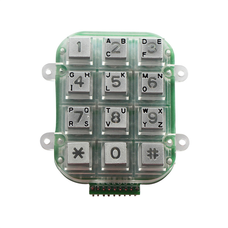 3x4 12 keys illuminated IP65 Waterproof Zinc Alloy keypad for vending machine B662