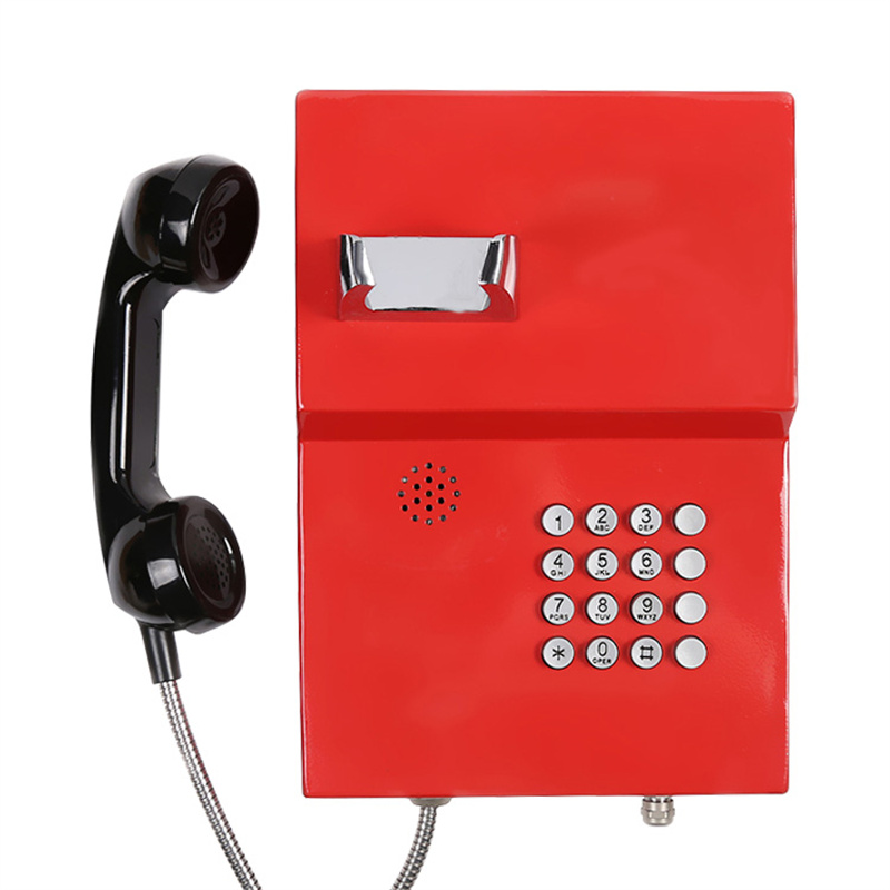 metal  Analog Voip telephone line powered speed dial public telephone for building-JWAT202