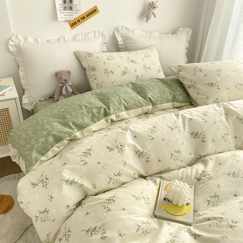 New cotton small floral bed set of four