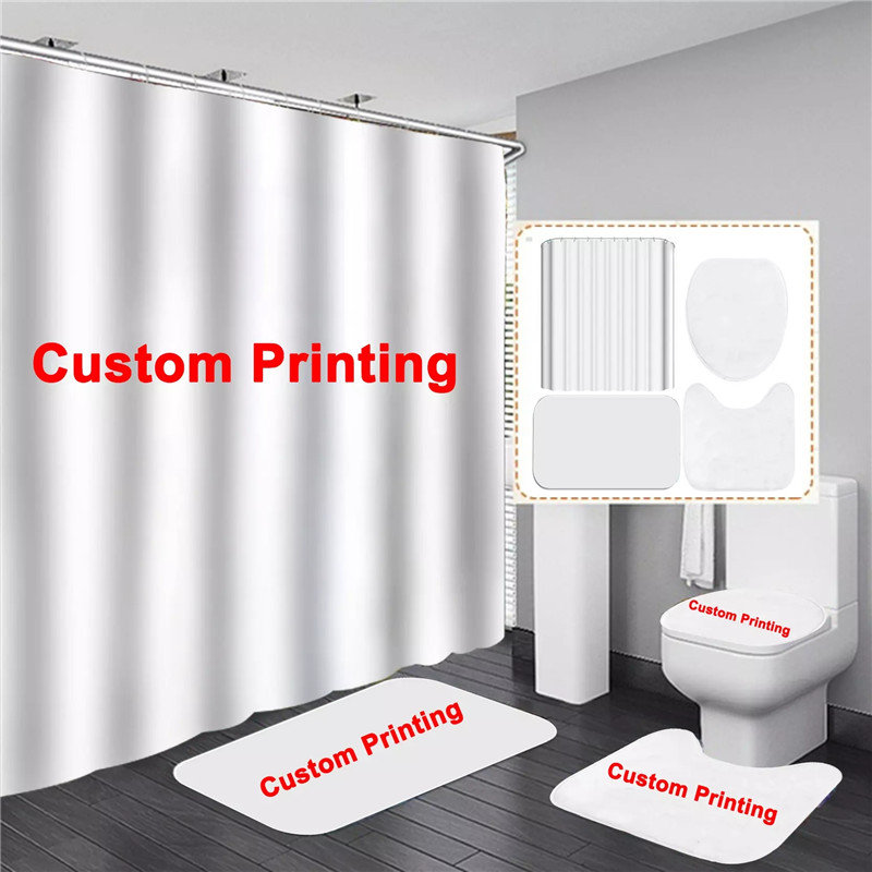 High Quality 3d Printed Fabric Bathroom Shower Curtain Set