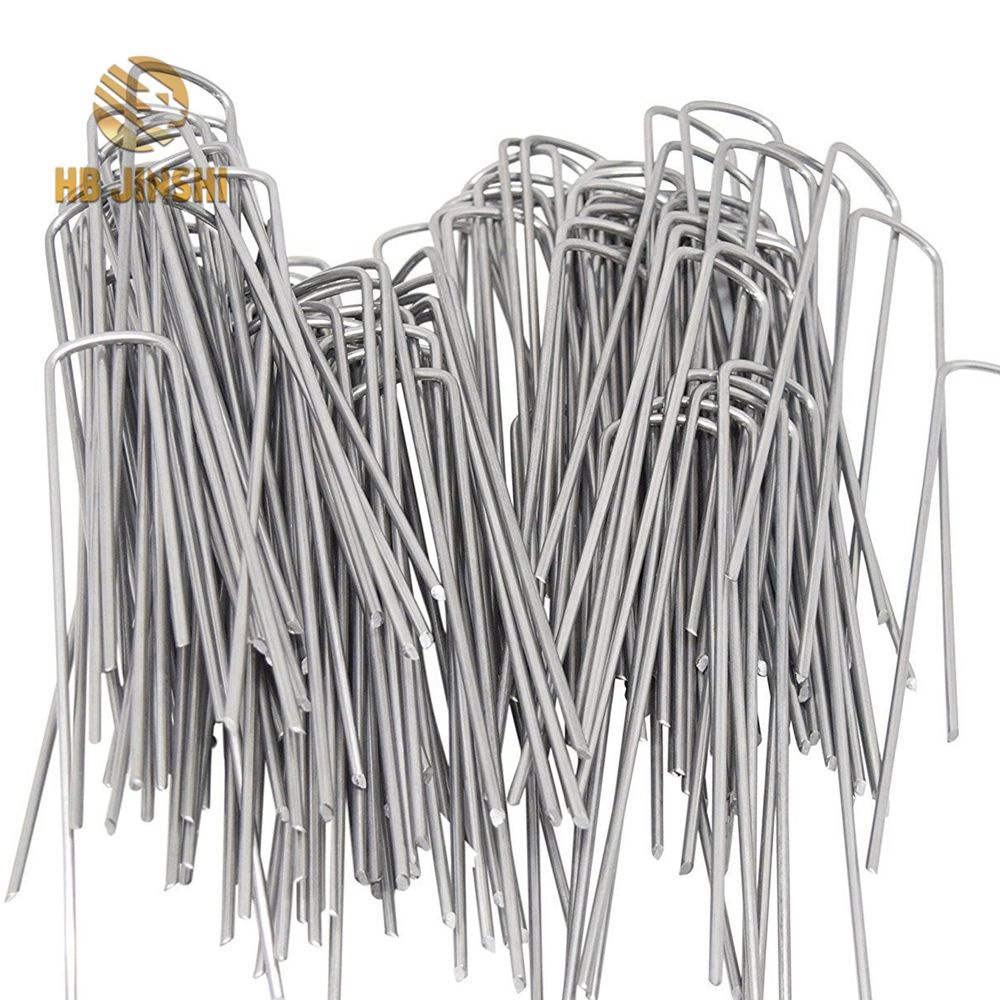 Heavy Duty Galvanized Iron Weed Barrier Fabric Pins Sod Staples