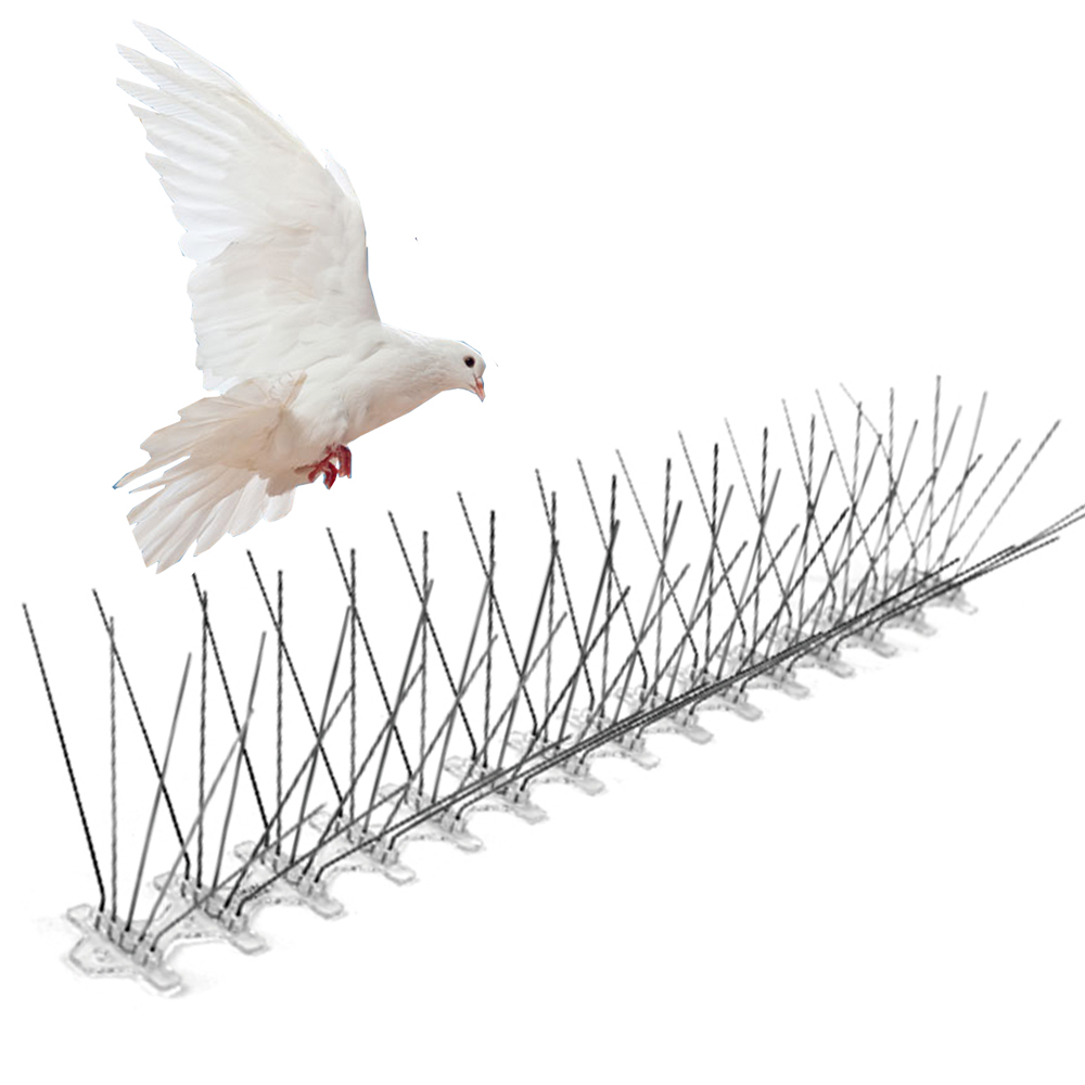 5 rows 75 Spikes Stainless Steel Pigeon Control Pest Repeller Anti Bird Spikes