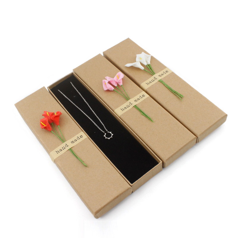 Recycled paper material necklace packing box with personalized logo