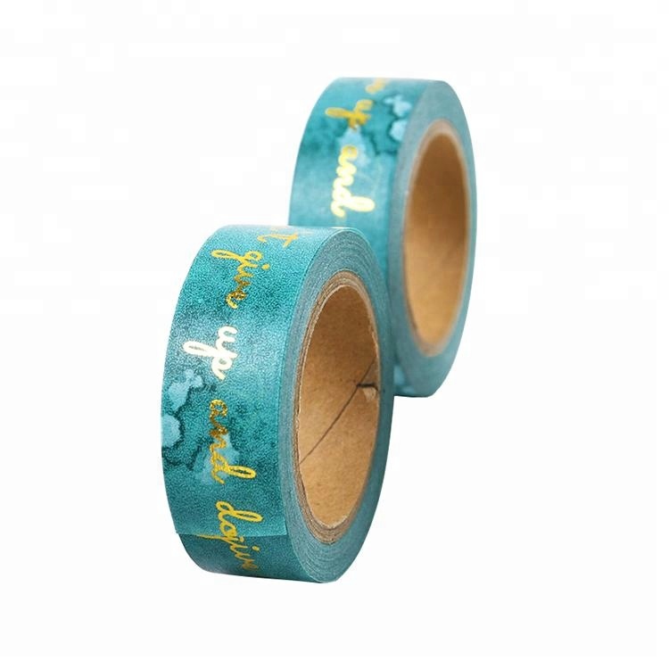 Golden foil washi tape hot stamping self adhesive tape wholesale