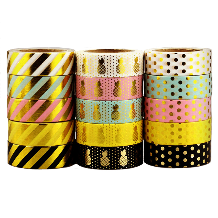 Custom standard washi tape golden foil masking tape