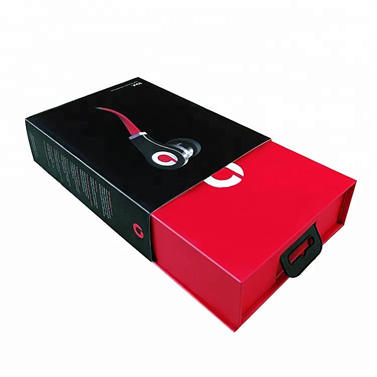 Custom earphone packaging boxes colored cardboard drawer box