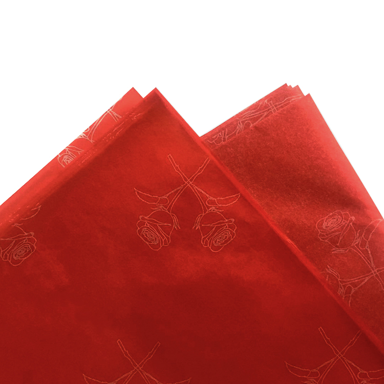 Custom rose pattern printed tissue paper for clothing packing