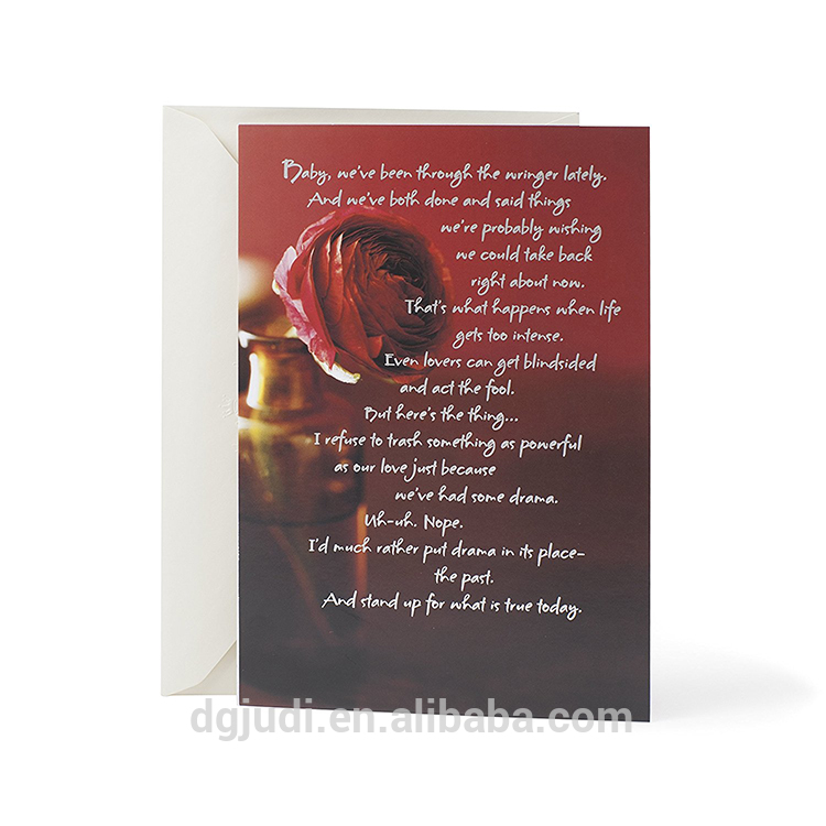 Rose Handmade Greeting Card for Birthday, Wedding, Thanksgiving