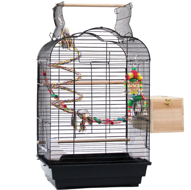 Hot selling style Chinese factory metal white parrot cage tray style bird cage open top feeding cage