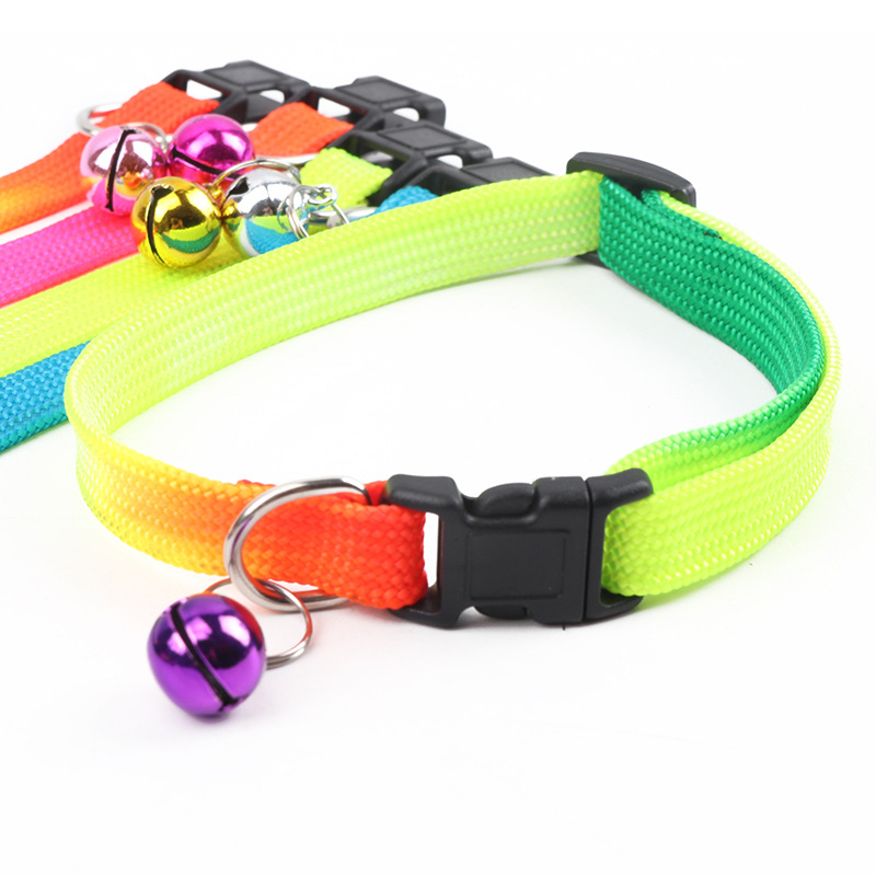 Factory Clearance Best Selling Colorful Bell Nylon Small Pet Collar