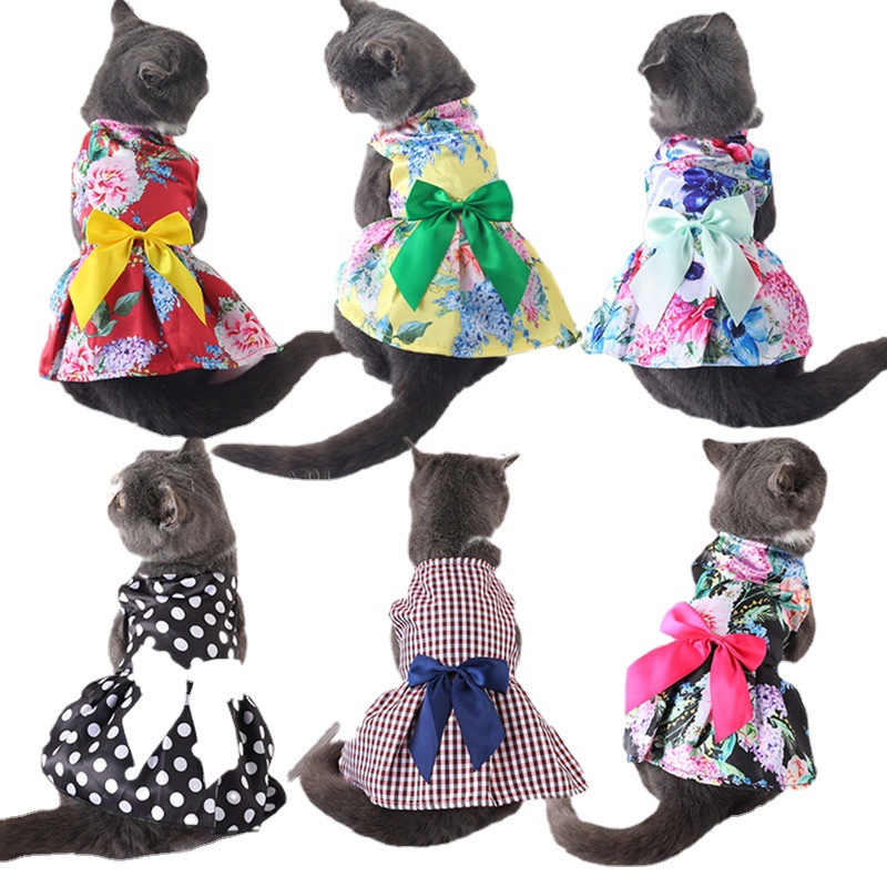 High Quality Floral Dog Dresses Holiday Cute Dresses for Cats and Dogs Dresses