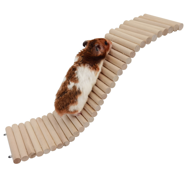 Wholesale Hamster Ladder Wooden Fence accessories For Small animal toy Ladder Rodents Hamster Wooden Bridge Fence
