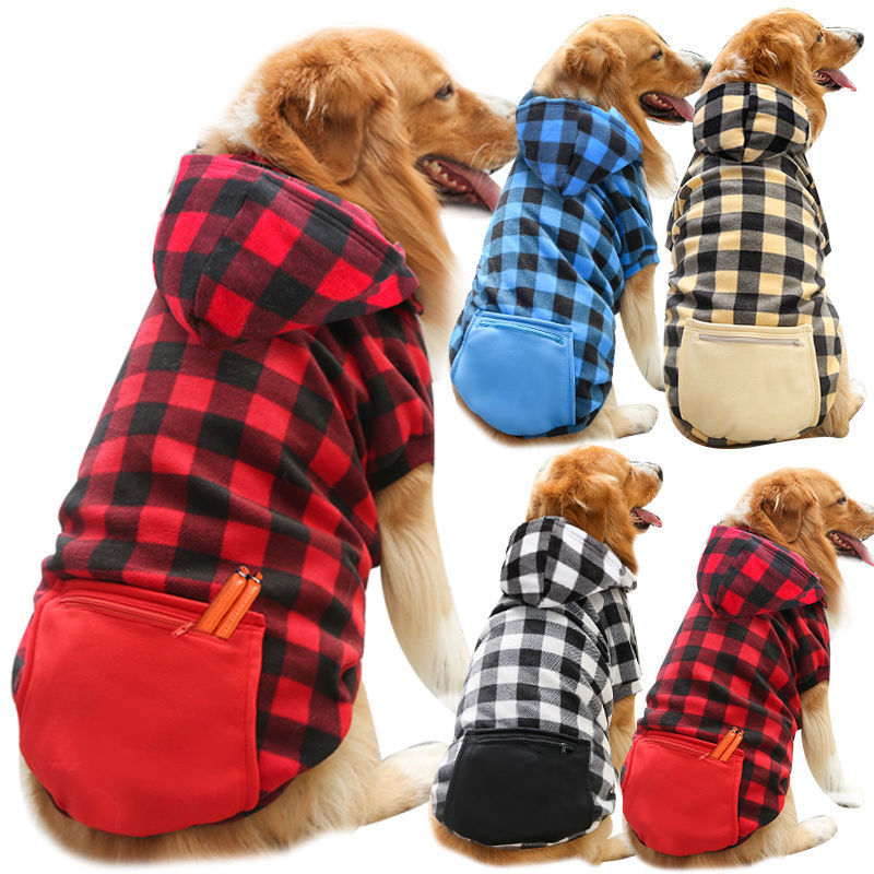 Wholesale Pet Clothing Large Dog Dog Hooded Jacket Warm Plush Dog Clothes