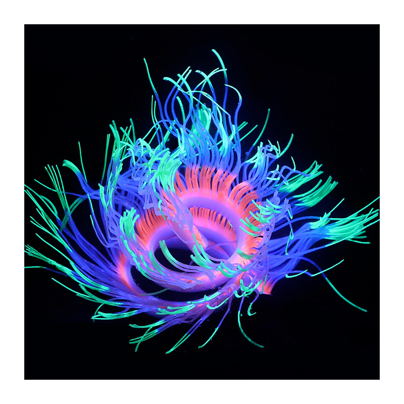 Fish Tank Ornament Silicone Simulation Luminous Imitated Sea Anemone Coral Furnishing Articles Big Aquarium Decoration