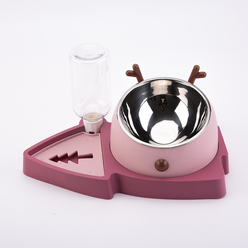 Good Quality Removable Design Double Bowl Basin Ergonomic Multi-color Pet Feeding Bowl