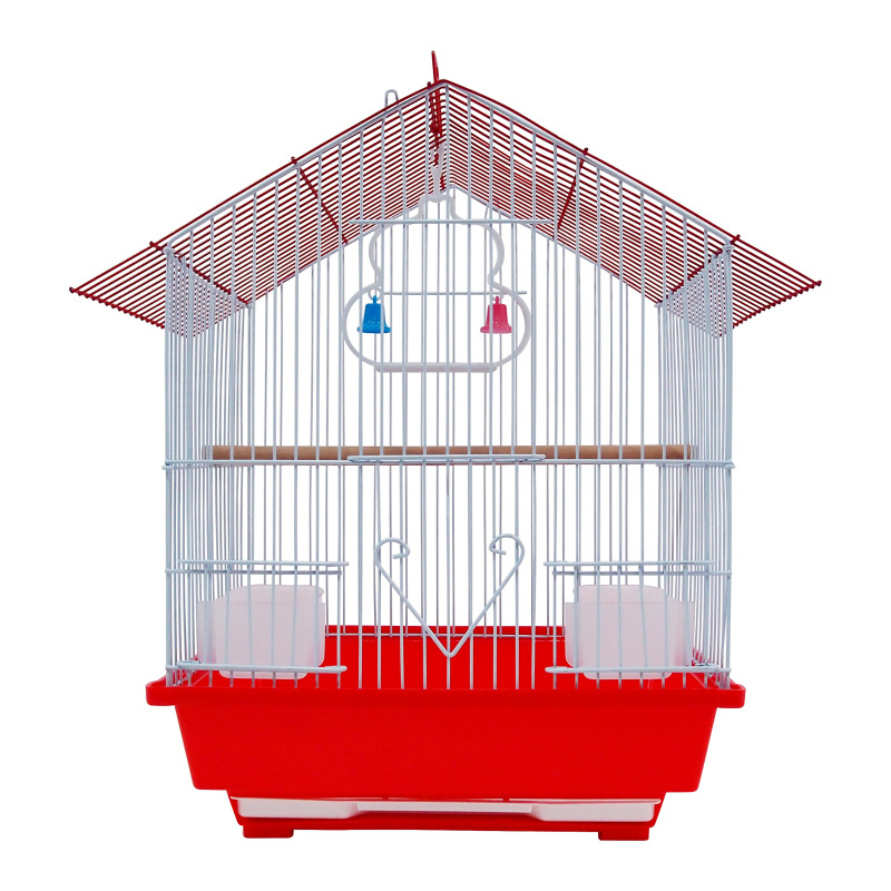 High quality folding metal color electroplated small parrot cage with wooden frame and lunch box bird cage