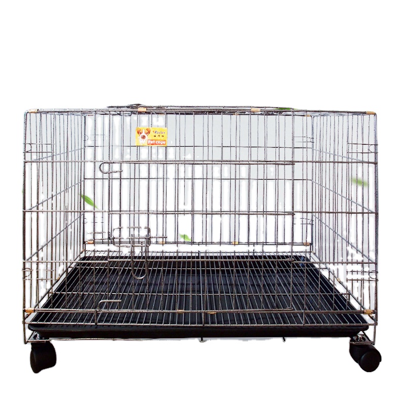 New Black Metal Pet Dog Cage Durable Outdoor Large Folding Pet Cage
