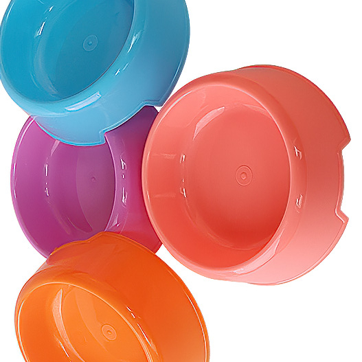 Factory Wholesale Rainbow Plastic Candy Color Pet Feeding Bowl