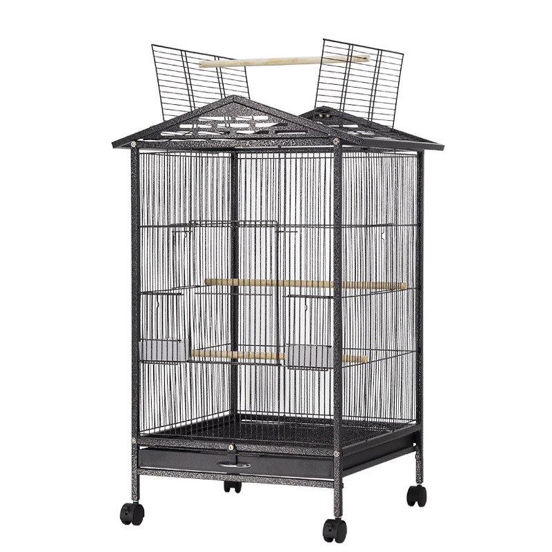 Popular Style Portable Bird Cage with Windows Top Metal Wire Bird Cage for Sale in Cheap Parrot Cages