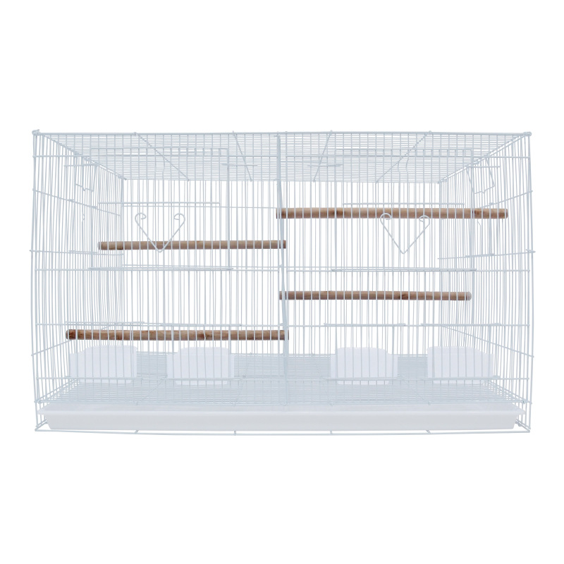 High quality folding metal color plated large parrot cage with wooden frame and lunch box bird cage
