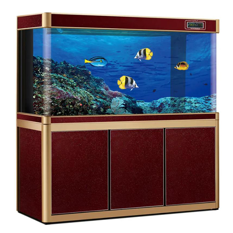 Household water-free ecological glass large, medium and small goldfish tank with bottom cabinet fish tank aquarium