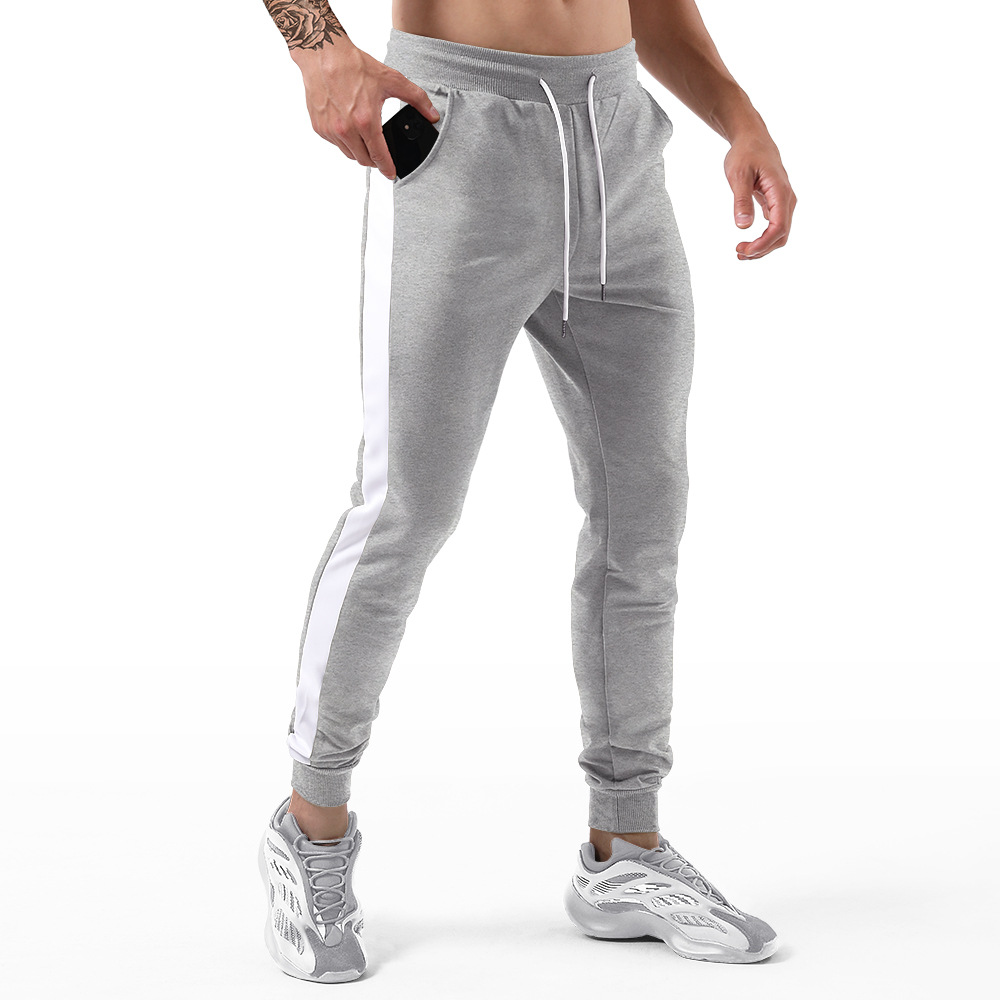 Mens Activewear Slim Fit Athletic Trackpants Side Stripe Taping Bottom