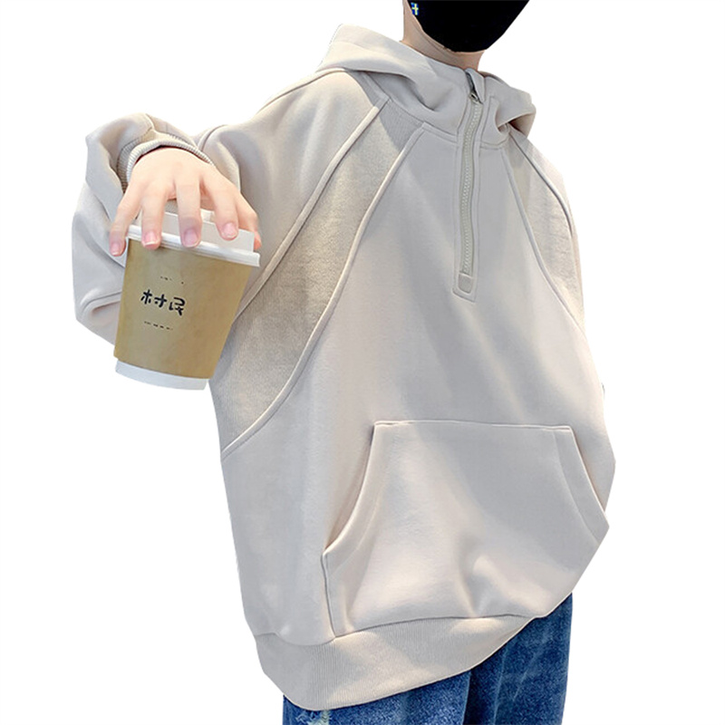 Boys' Long-Sleeve Half-Zip Hooded Sweatshirt