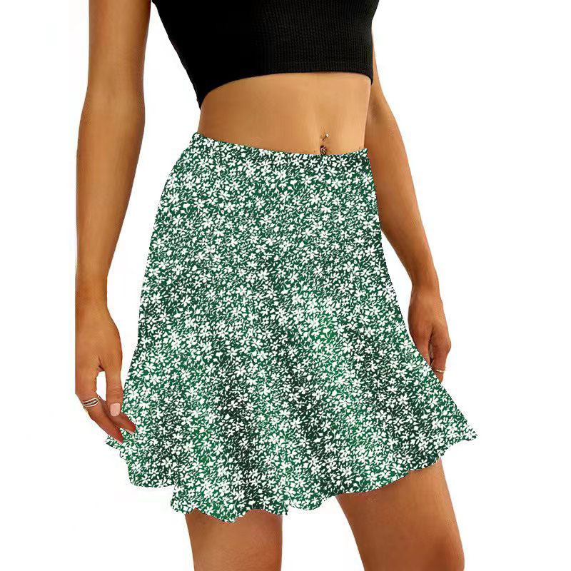Women's Floral Ruffle Skirts Cute Summer Mini Skirt