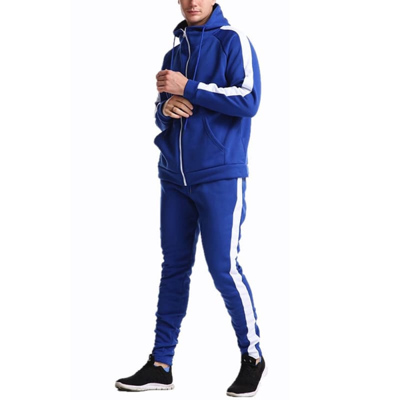 Men's Active Athletic Training Sports Top and Bottom Tracksuit Set