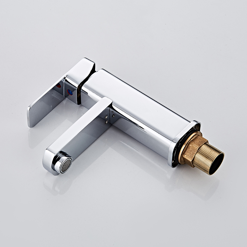Modern basin faucet combining curved surface and square shape