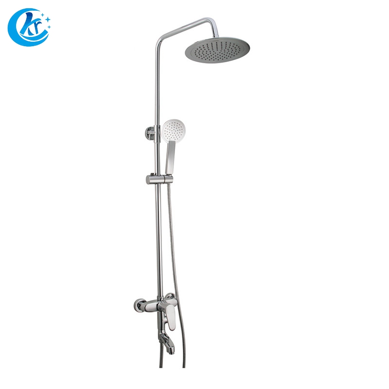 Shower set with flat round nozzle