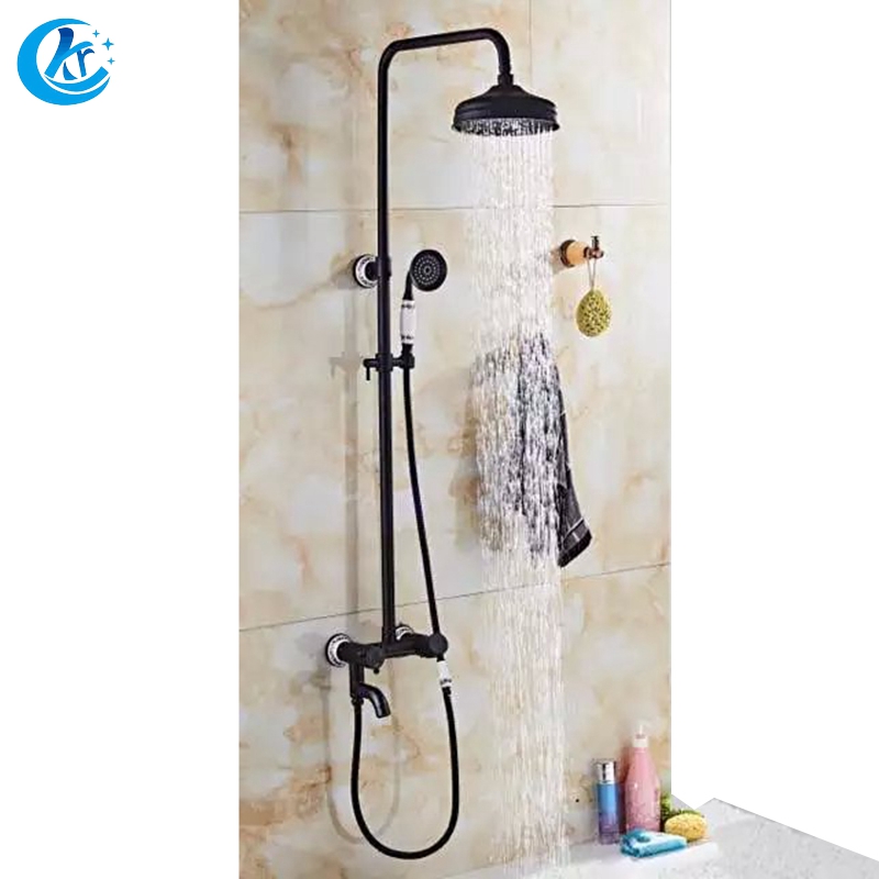 Classic style black shower set