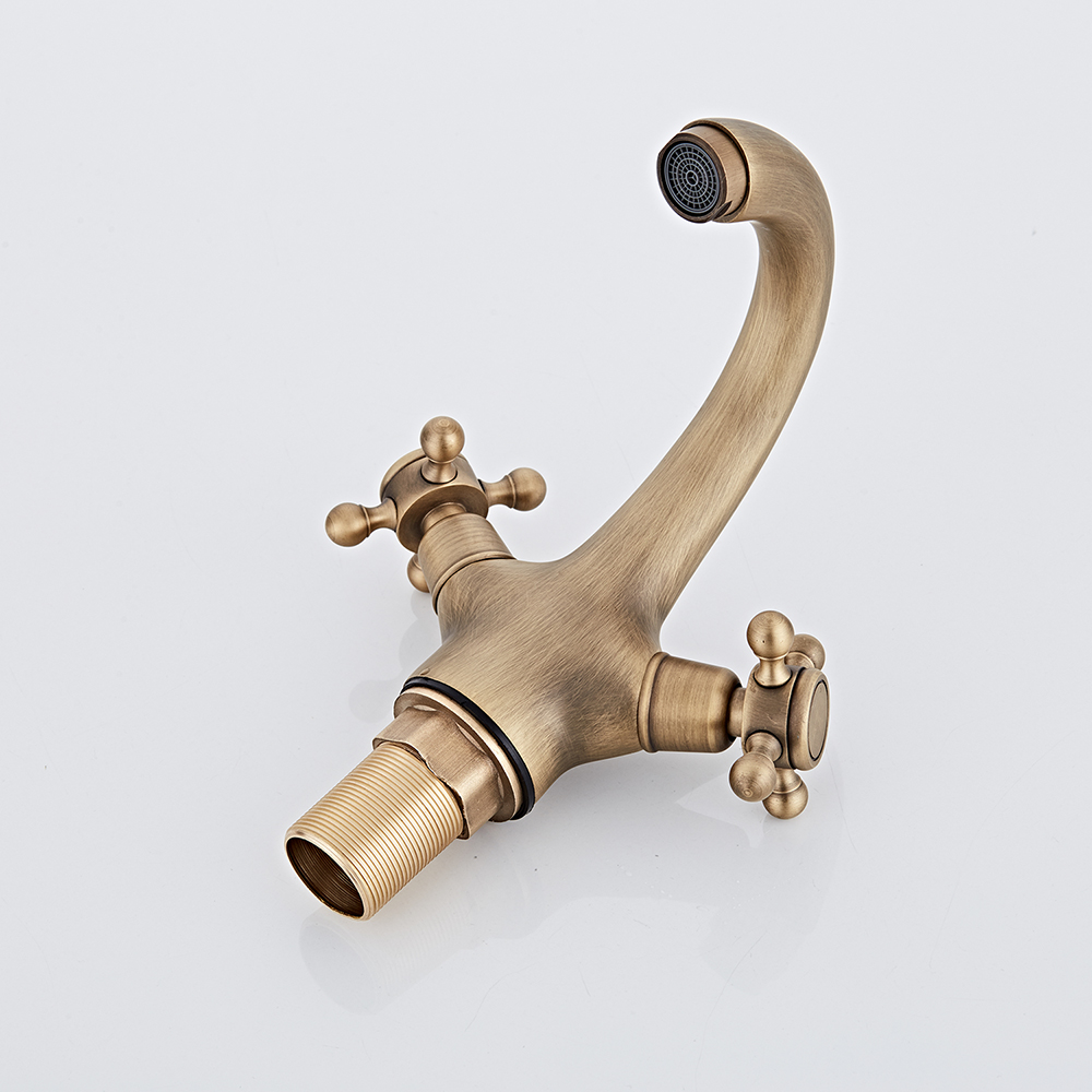 Medium and long arc antique style basin faucet