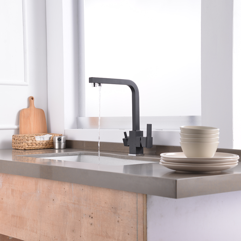 KR-810 square tube filter dual outlet kitchen faucet
