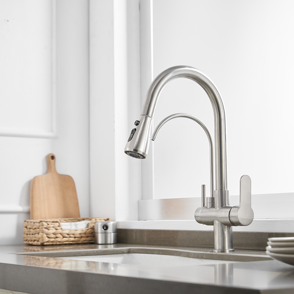 KR-908 pull-out dual outlet kitchen faucet