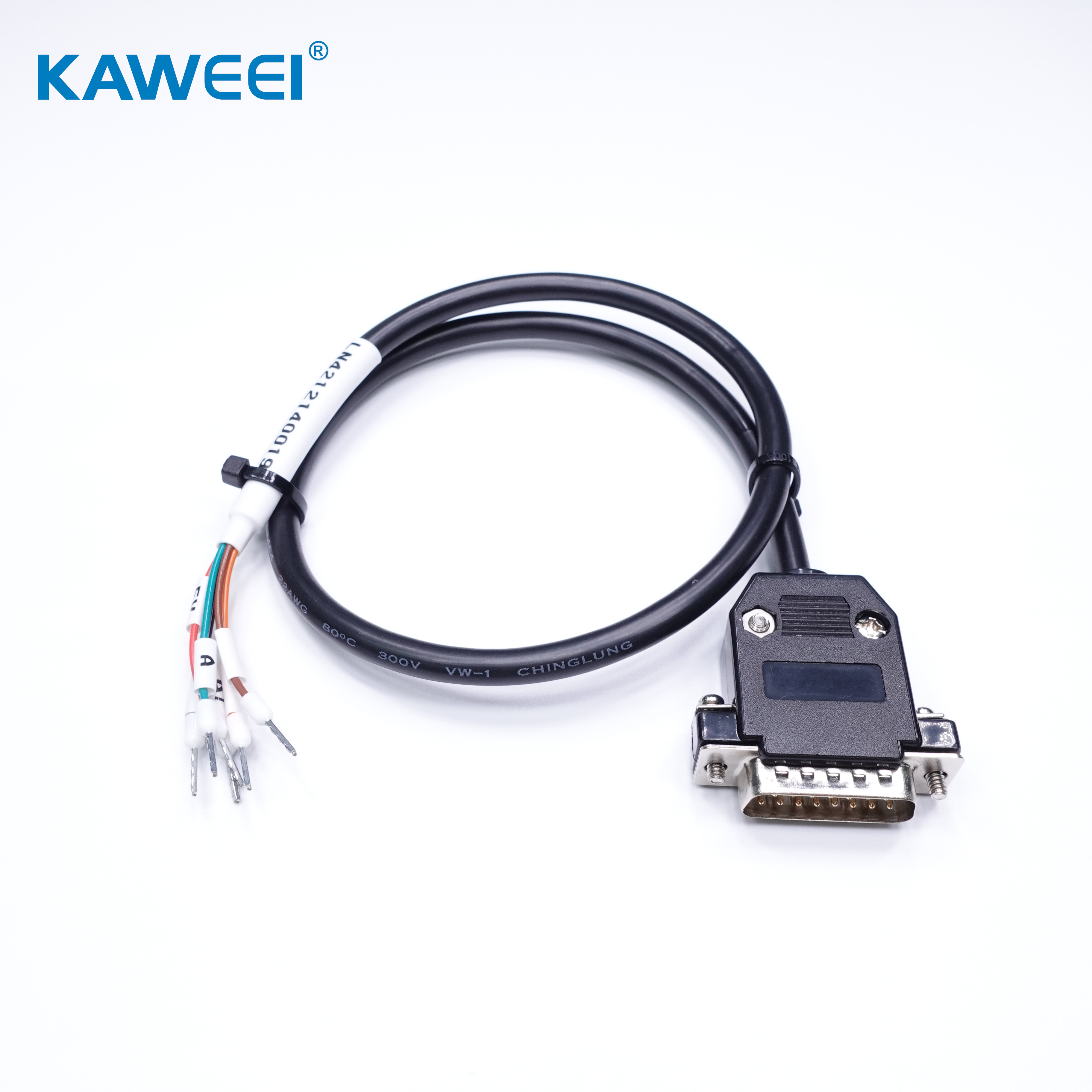 RS232 DB15Pin Male D SUB Assembly Cable Computer Print Case Power Data Cable 