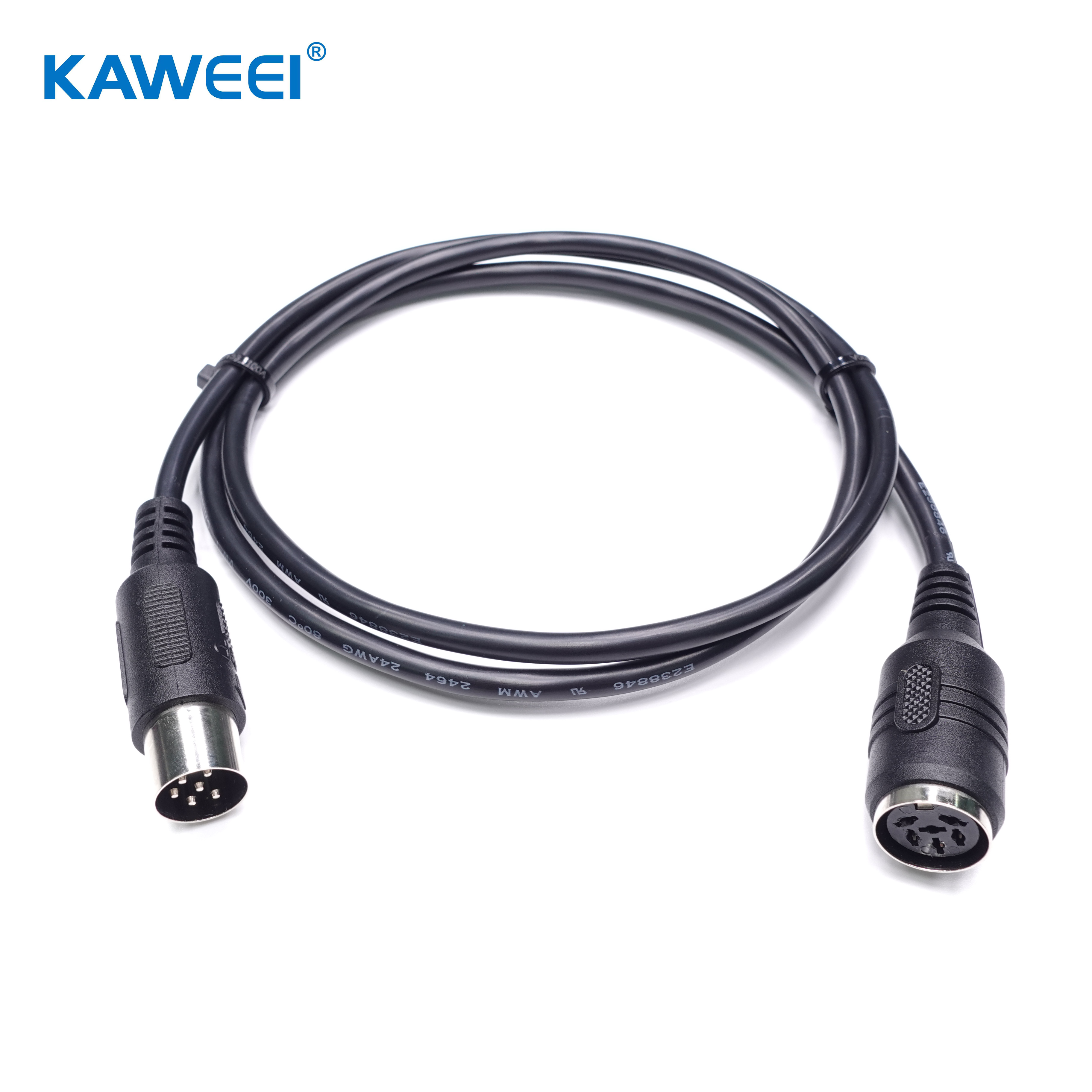  Custom 6Pin DIN Male to Female Extension Power Cable Assembly for massage armchair