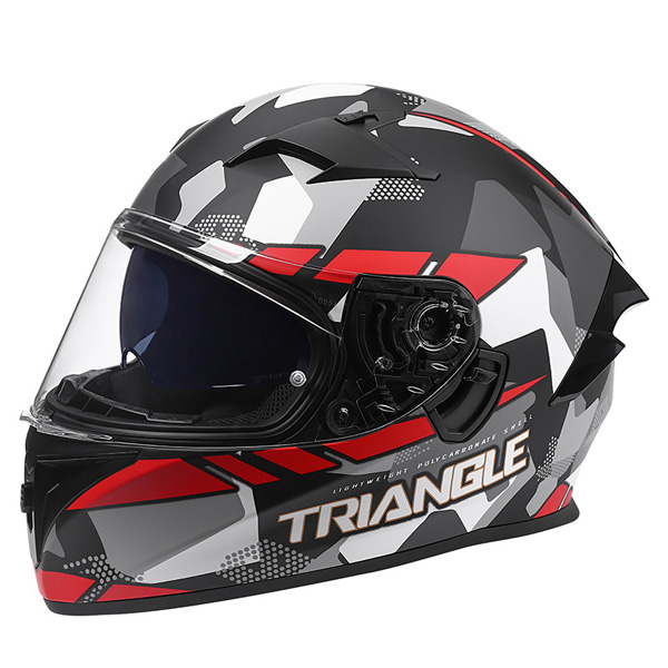 DOT Full Face Double Visor Motorcycle Helmet Cascos