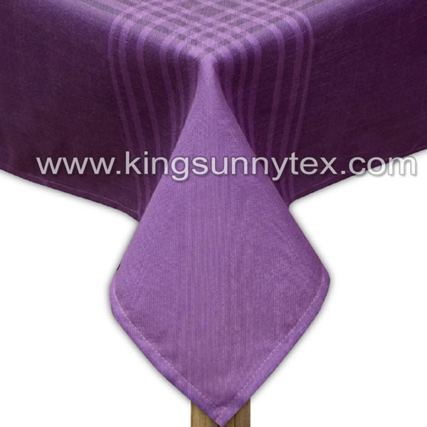 Violet Yarn Dyed Check Fabric For Table